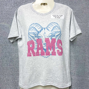 Northside School Pride T-Shirt – RAMS in Girlie Pink with Rammy - Grey Jerzee (Adult & Youth) S173 #1