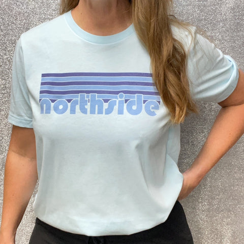 Northside School Pride T-Shirt – Retro Stripes - Light Blue Bella Canvas (Adult) S174 #2