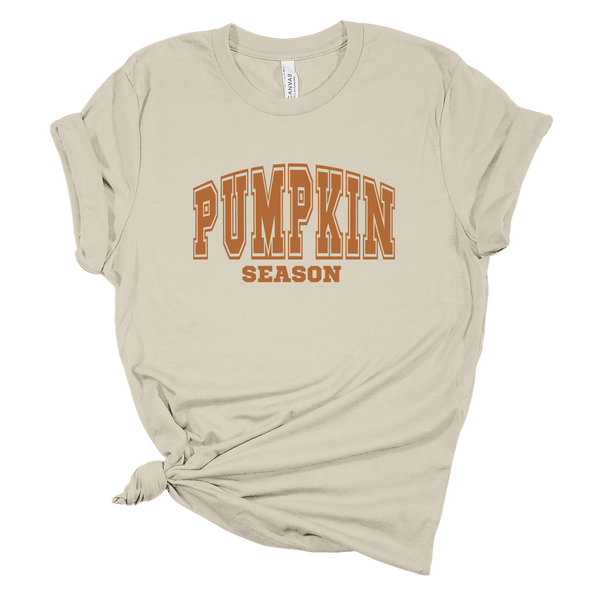 Presale ⭐️CLOSES 10/23/23⭐️ Pumpkin Season - Natural Colored Tshirt or Sweatshirt - Dark Orange Text