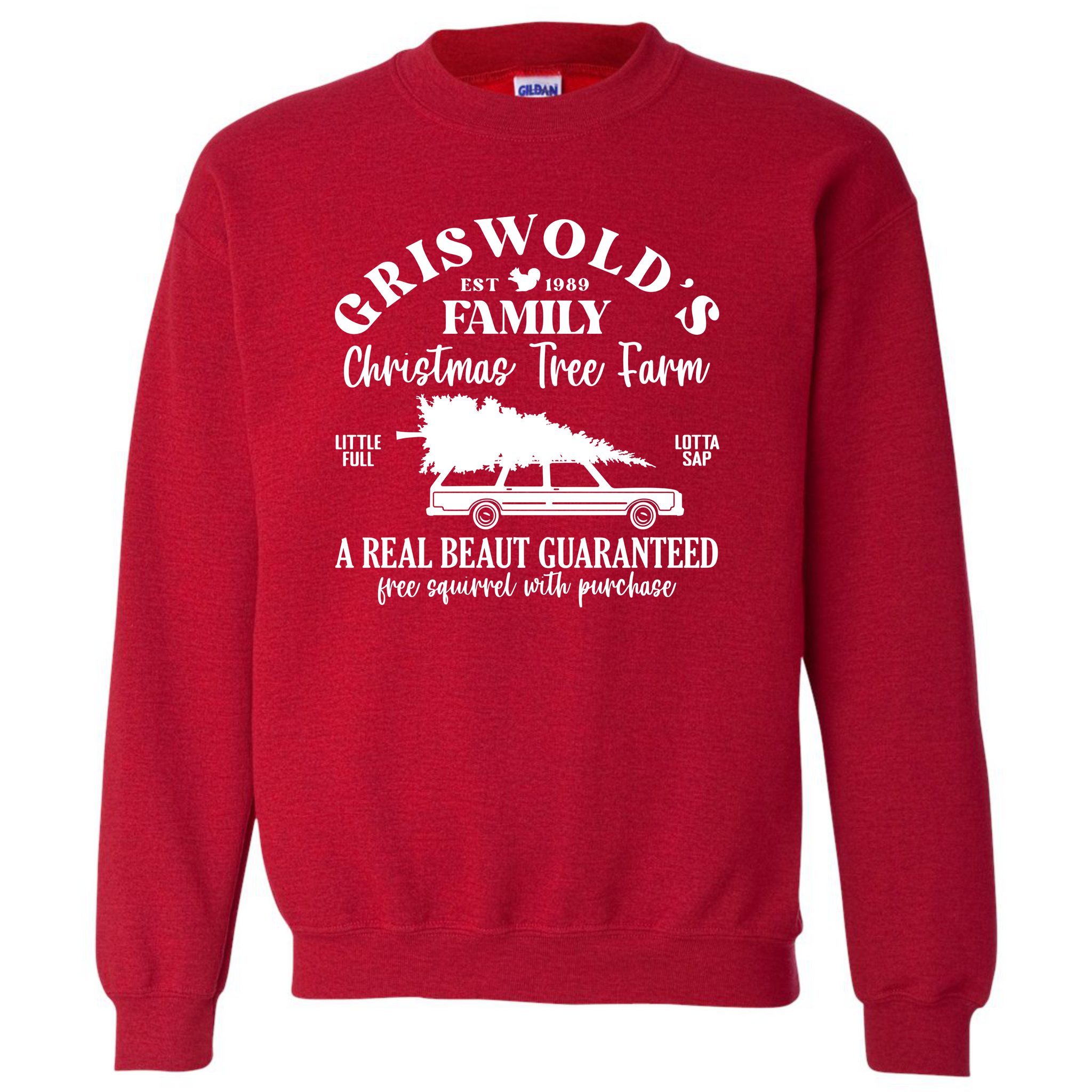PRESALE ⭐️CLOSES 10/30/23⭐️ Christmas Tree Farm Sweatshirt in Red - A Real Beaut Guaranteed