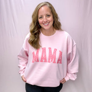 Cheetah Print Mama In Pink on Pink on Pink - Women's Sweatshirt