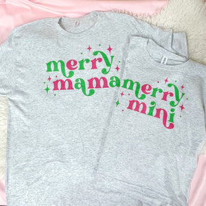 Merry Mama & Merry Mini - Women's Christmas Tshirts