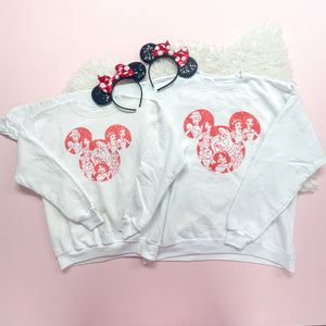 House of Mouse - Mouse & Princesses on a White Sweatshirt in Youth & Women's S033