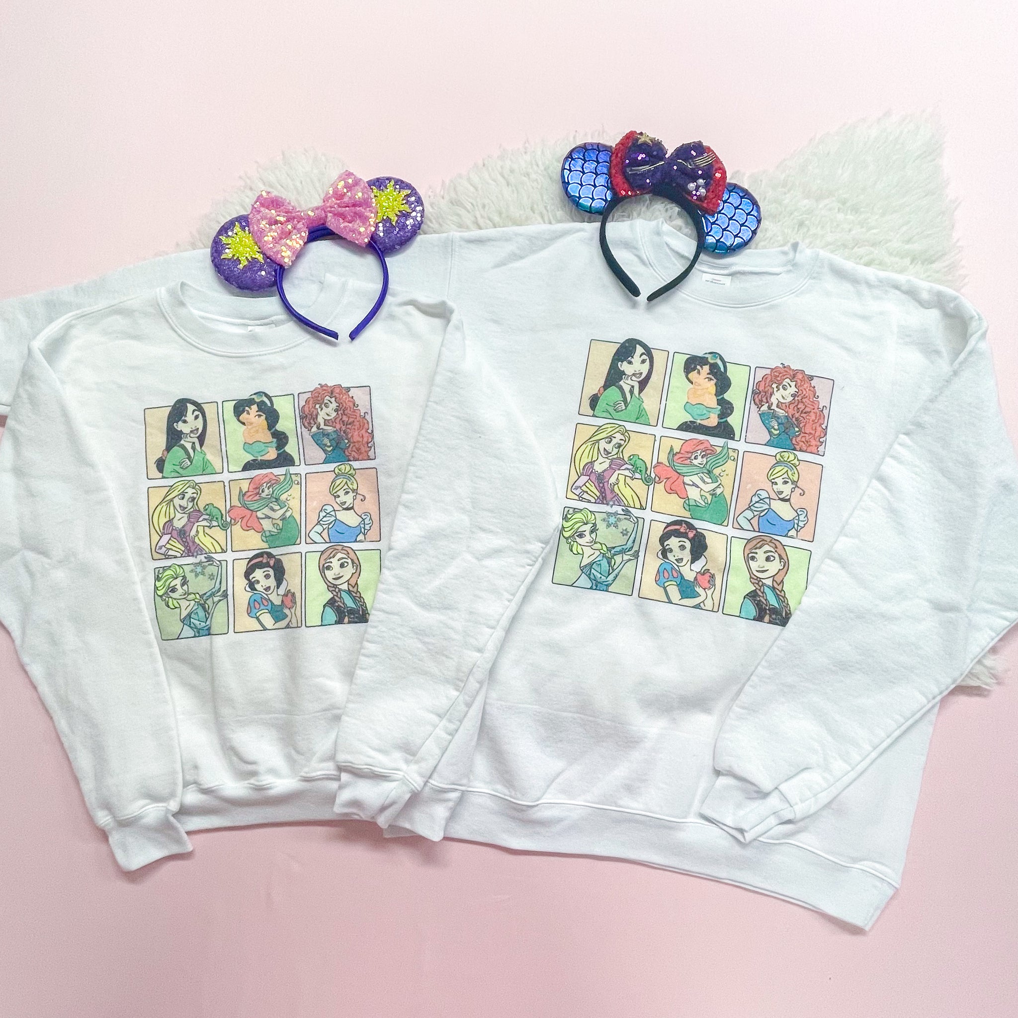 House of Mouse - Princess Pals on a White Sweatshirt in Youth & Women's S034