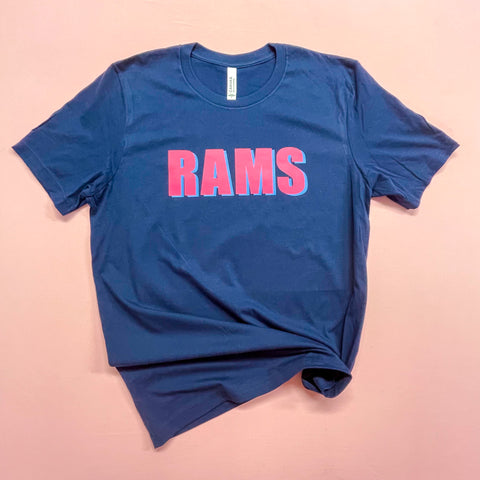 Northside Rams Navy Tshirt - Youth or Adult - Hot Pink RAMS