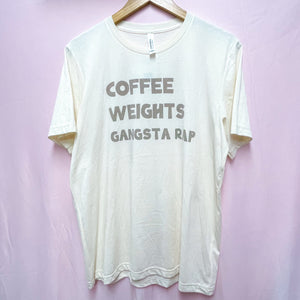 SAMPLE SHIRT SALE - Coffee Weights Gangsta Rap - Adult Large *Ready To Ship*