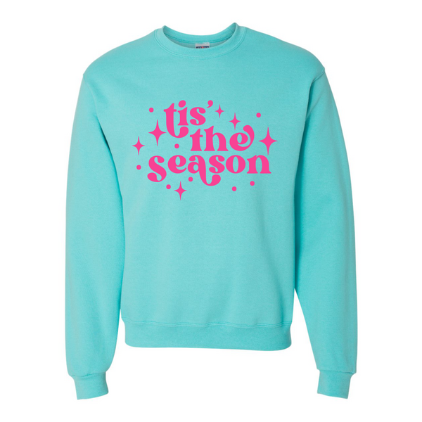 Christmas Themed - Tis The Season - Women's Scuba Blue Sweatshirt