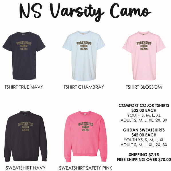 PRESALE ONLY! RUNS 8/17/26-8/24/26 - Northside Varsity Camo N01