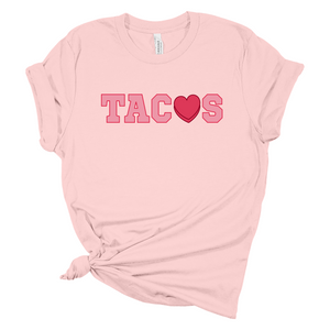 Valentine's Taco Love on Light Pink Short Sleeve Women's Tshirt S012