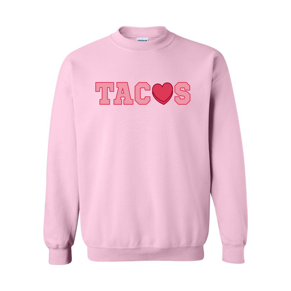 Valentine's Tacos Love on Light Pink Sweatshirt Women's S012