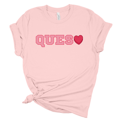 Valentine's Queso Love on Light Pink Short Sleeve Women's Tshirt S013