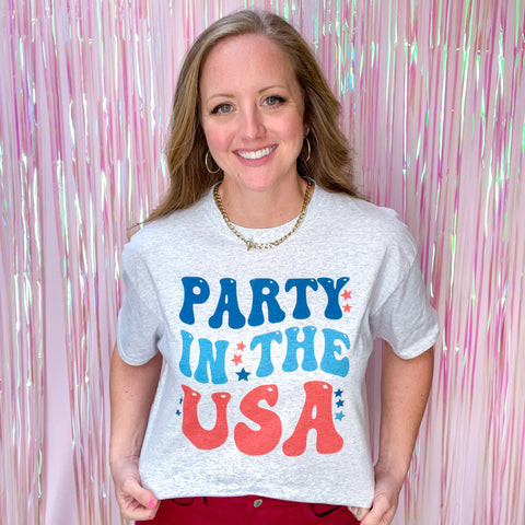 Red, White, and Fancy Edit - Party In The USA - Grey Women's Tshirt - S-3XL -  S078