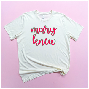 Christmas Themed - Mary Knew - Natural Bella Canvas Tshirt - Women's Tshirts S195