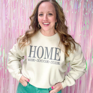 Homestead Collection - Home Life on a Sandy Color Sweatshirt - Women's S042