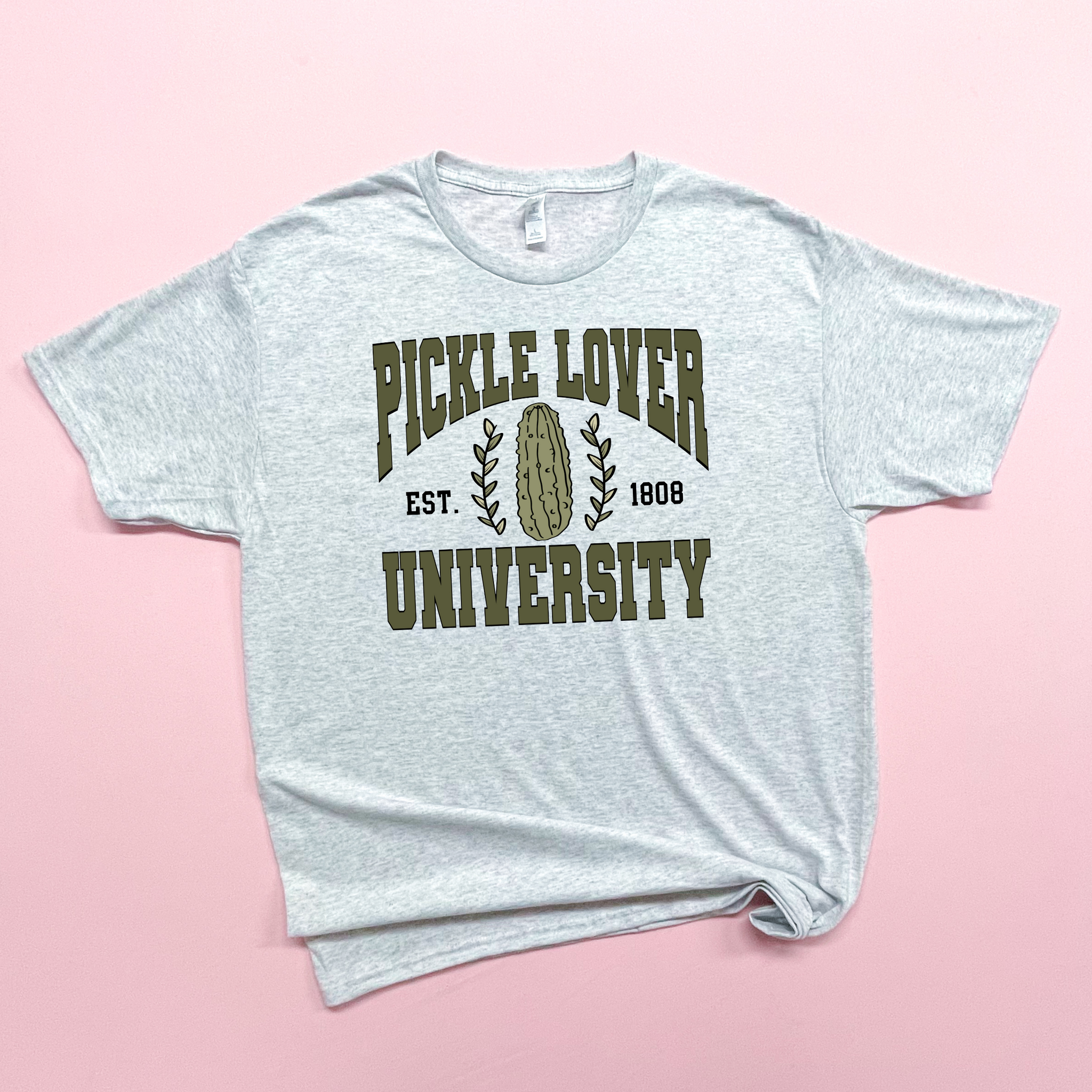 Quotes - Pickle Lover University - Youth & Women's Ash Grey Jerzee Tshirt S213