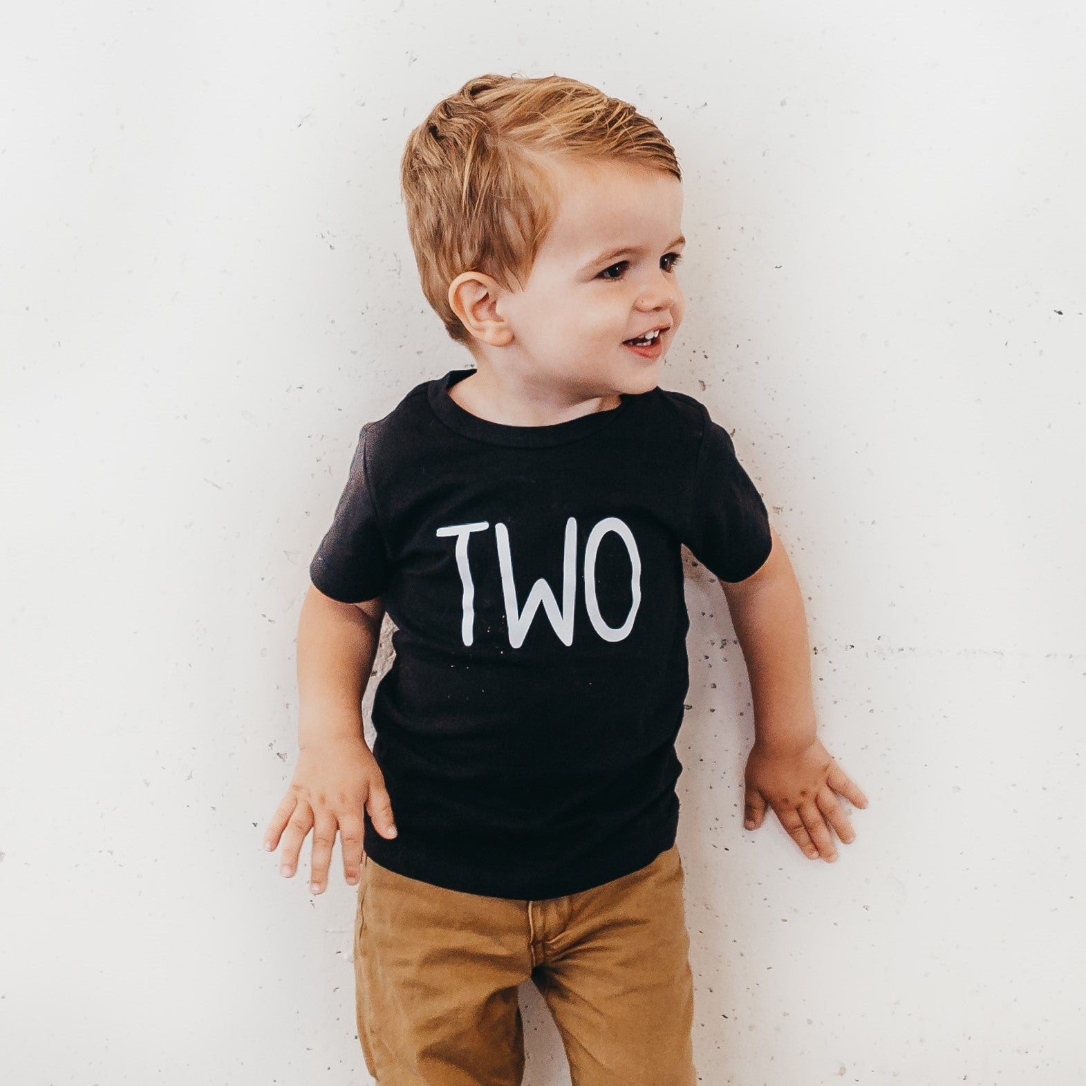 Boys Second Birthday "TWO" Black Tshirt, Short or Long Sleeve, Boy's Birthday 296