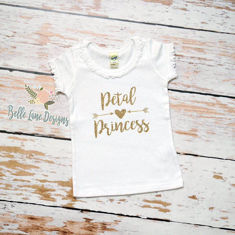 Petal Princess with Arrows and Heart | Short Sleeve White Ruffle