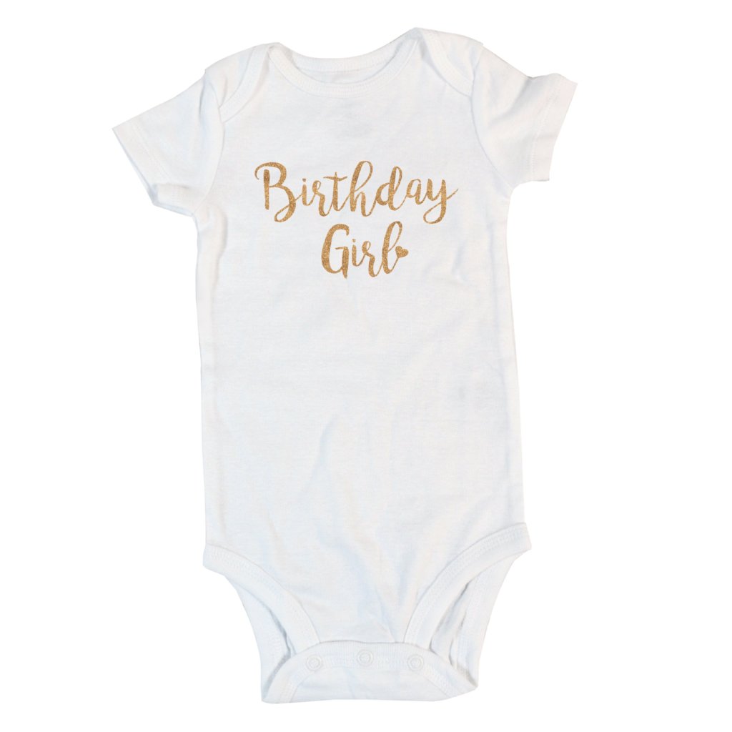 Birthday Girl with Heart | Short or Long Sleeve Onesie | Girl's Birthday, Girls | 367