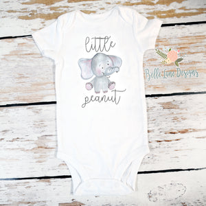 Little Peanut Elephant | Long or Short Sleeve Onesie | Girls, Boys, Pregnancy Announcement | 491