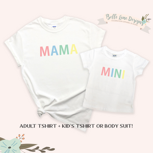 Pastel Mama and Mini Shirt Set, Mommy and Me Matching Shirts 632