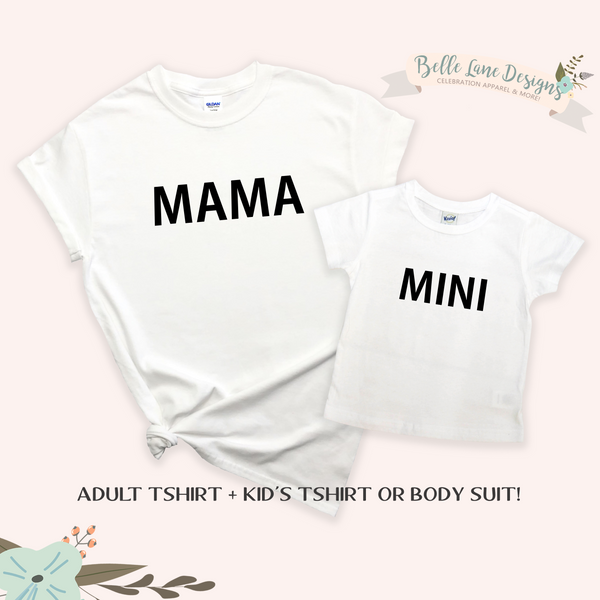 Simple Mama and Mini Shirt Set, Mommy and Me Matching Shirts 636