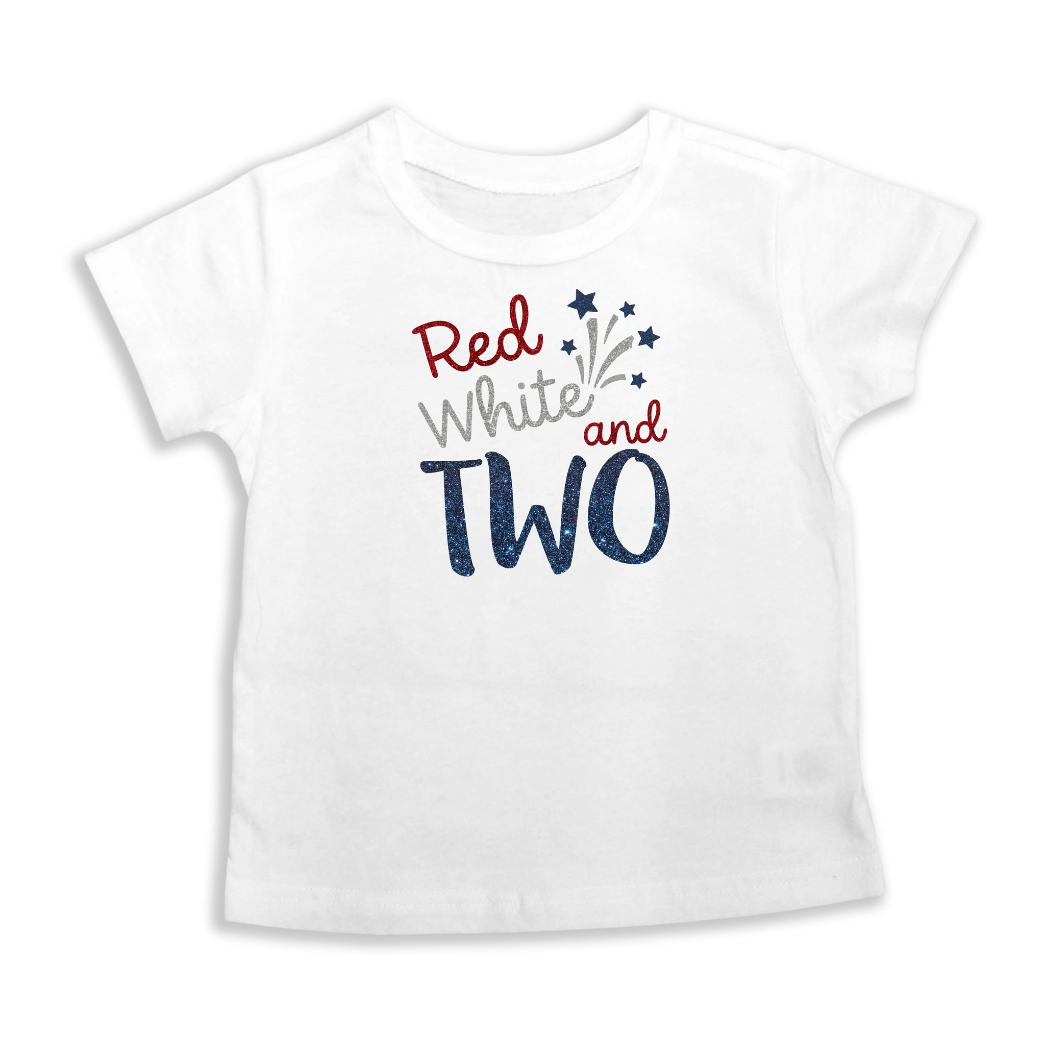 Girl's Second Birthday Red White and Two, Fourth of July Firecracker, Short Sleeve Tshirt or Onesie 663