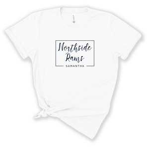 Northside Rams - Samantha Minimalist Style Short Sleeve Unisex Tshirt White 675