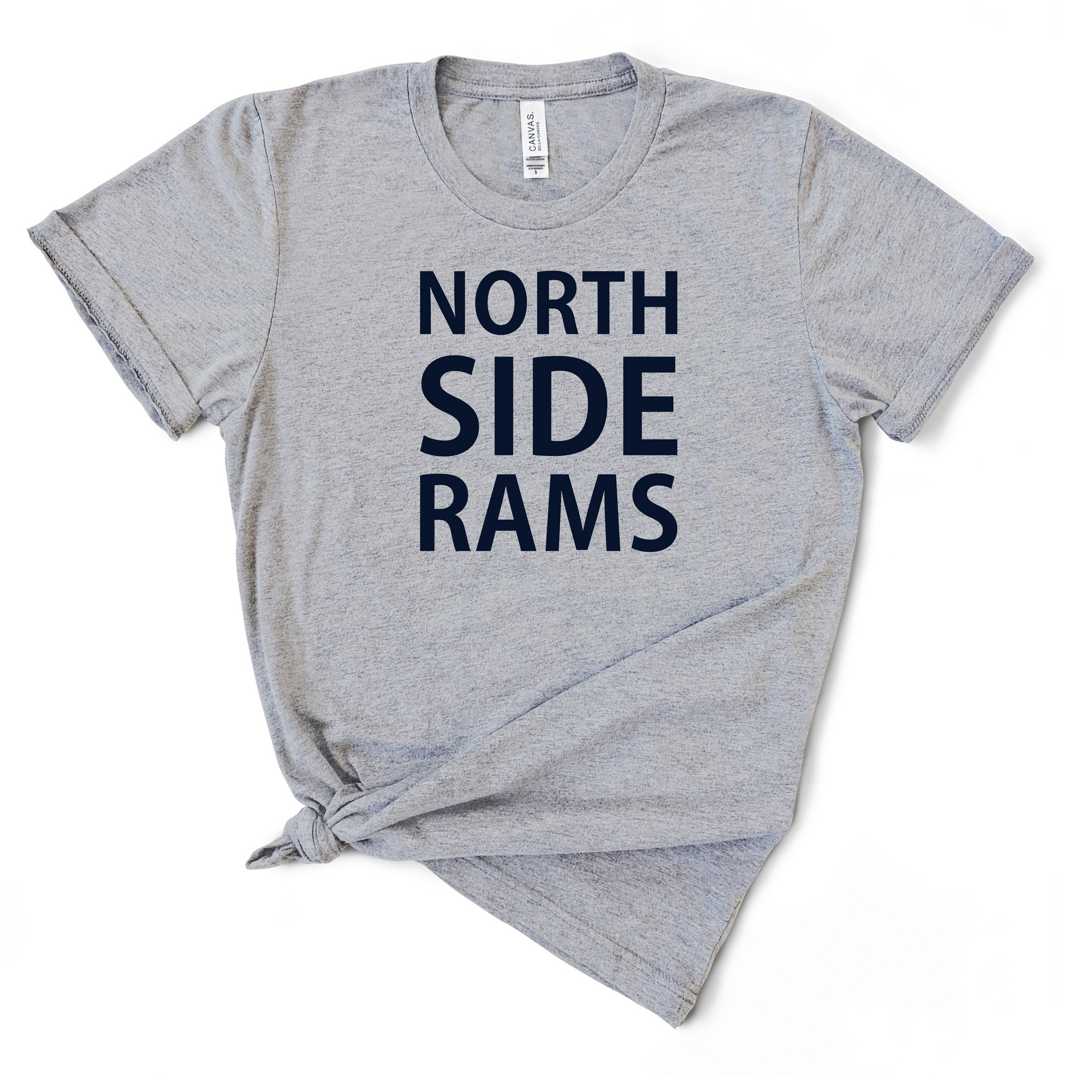 Northside Rams - Stacked Text Short Sleeve Unisex Tshirt Grey 679