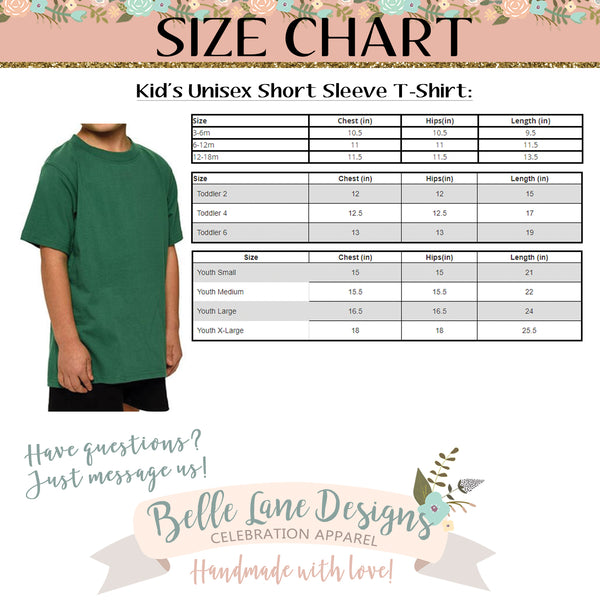 kids tshirt size chart